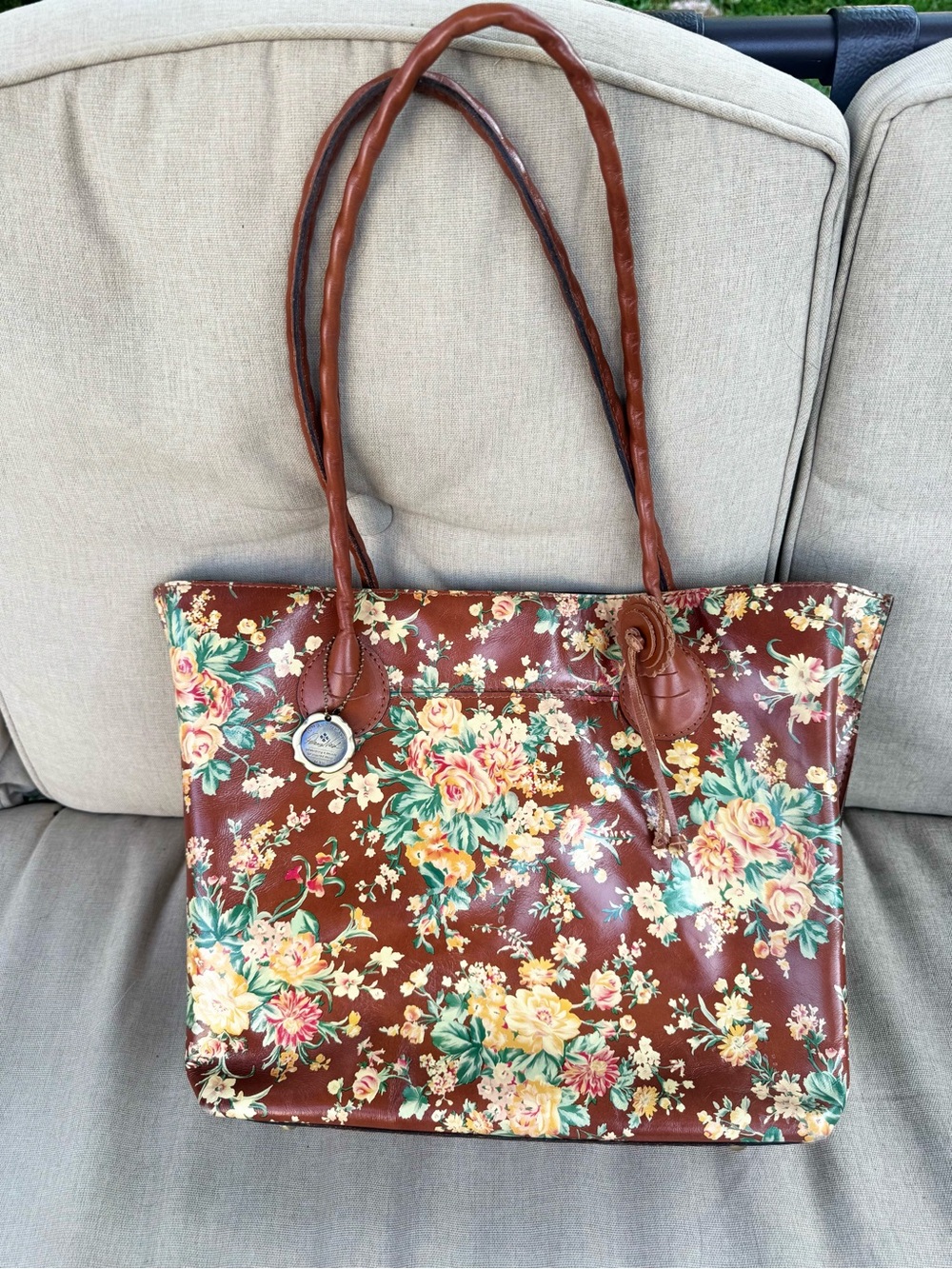 Patricia Nash Vintage Botanical Eastleigh Leather Bag Tote